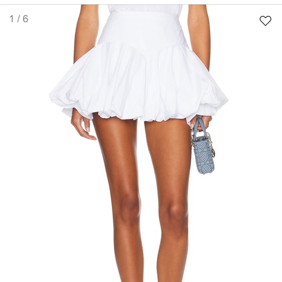 HELSA POPPLIN BUBBLE SKIRT IN WHITE - Picture 2 of 4